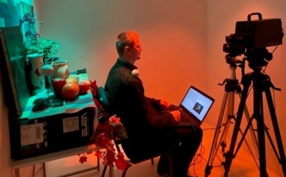 Person in front of a camera